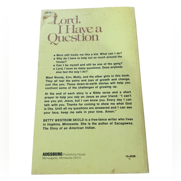 Lord, I Have a Question Story Devotions for Girls Paperback Book Vintage 1979 - Picture 2 of 4